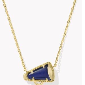 Kendra Scott Cheer Navy Blue Mother of Pearl Short Gold Pendant Necklace 📣